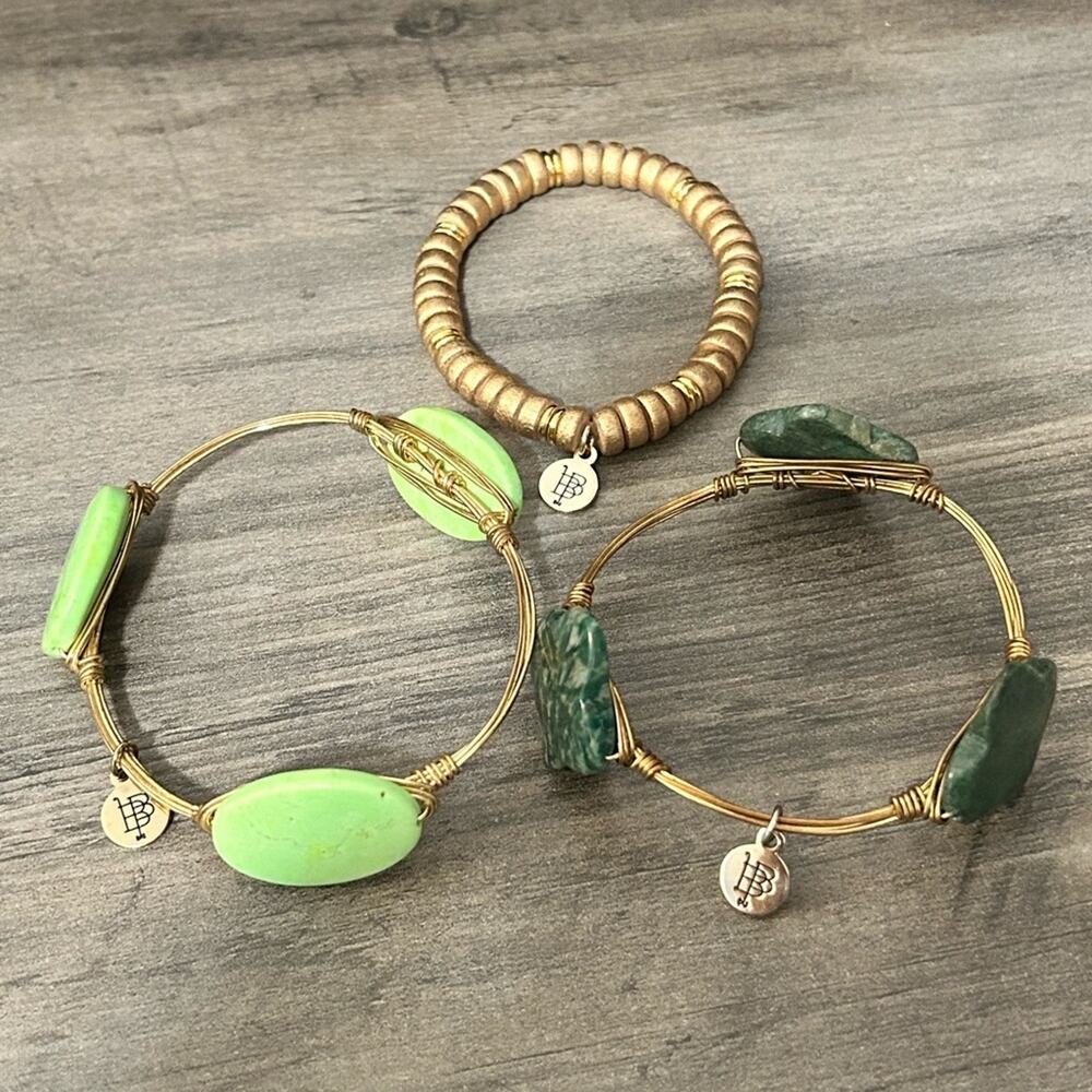 Lot of 3 Bourbon and Bowties Bracelets #907 green gold